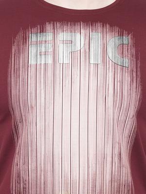 maroon cotton front print tshirt - 14888254 - Standard Image - 4