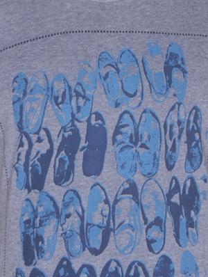 blue cotton chest print t-shirt - 14888934 - Standard Image - 4