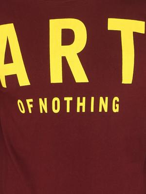 maroon cotton chest print t-shirt - 14888970 - Standard Image - 4