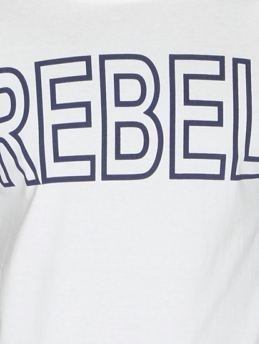 white cotton chest print t-shirt - 14888976 - Zoom Image - 4