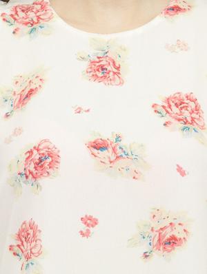 white printed georgette top - 14889432 - Standard Image - 4