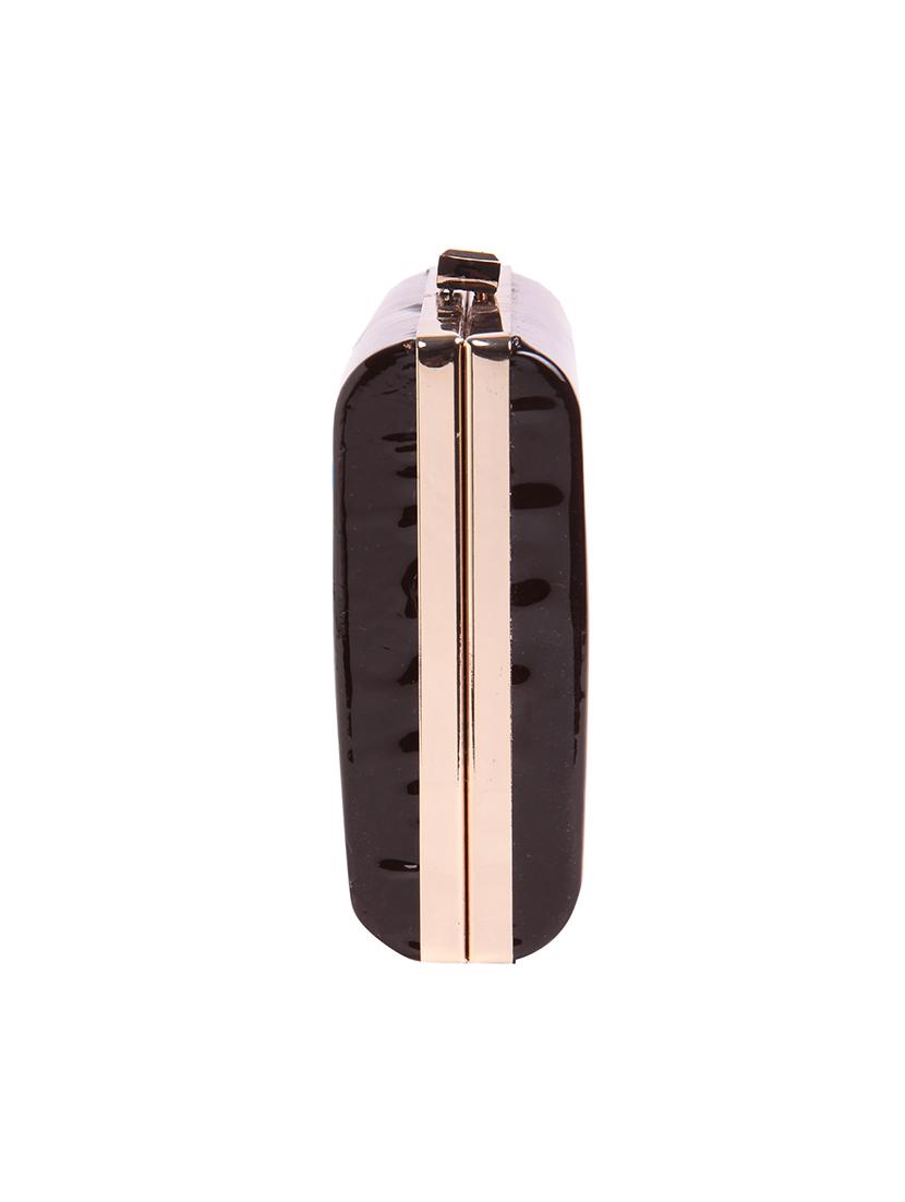 brown leatherette box clutch - 14889964 - Zoom Image - 4