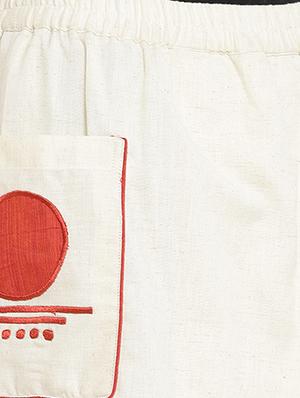 prathaa white khadi pleated skirt - 14890503 - Standard Image - 4