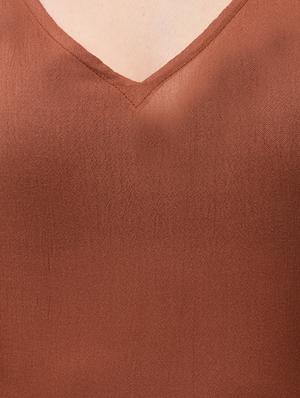 brown solid maxi dress - 14890927 - Standard Image - 4