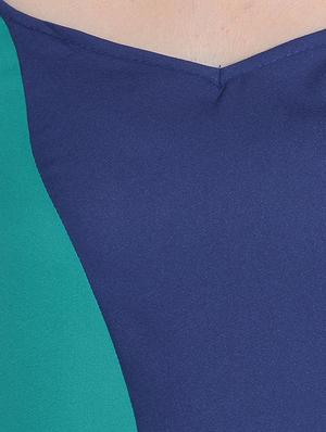 Color block high low dress - 14891670 - Standard Image - 4