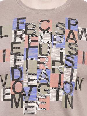 brown cotton chest print tshirt - 14891838 - Standard Image - 4
