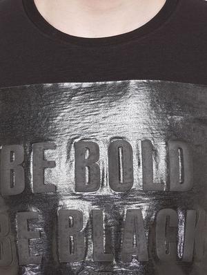 black cotton chest print t-shirt - 14891843 - Standard Image - 4