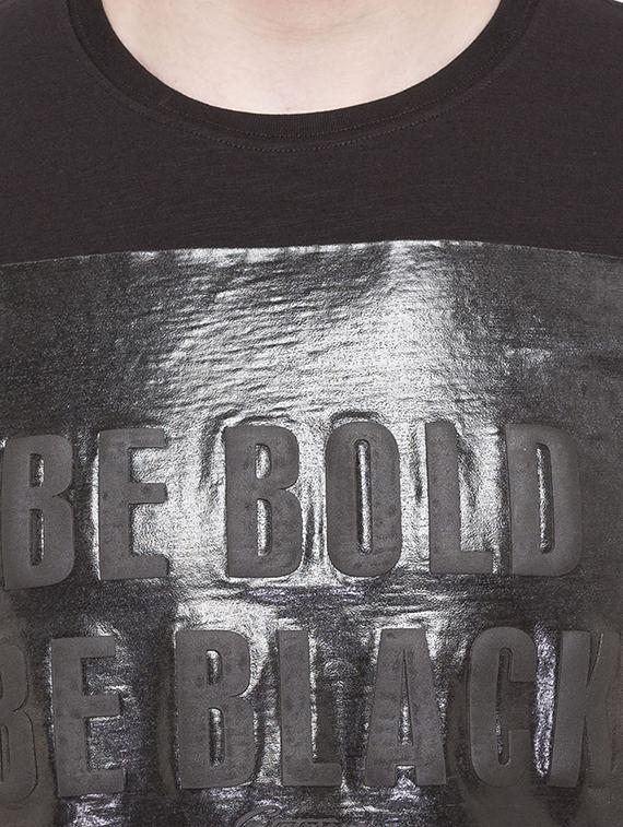 black cotton chest print t-shirt - 14891843 - Zoom Image - 4