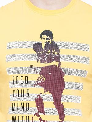 yellow cotton front print tshirt - 14891856 - Standard Image - 4