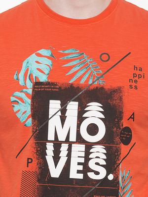 orange cotton front print tshirt - 14891867 - Standard Image - 4