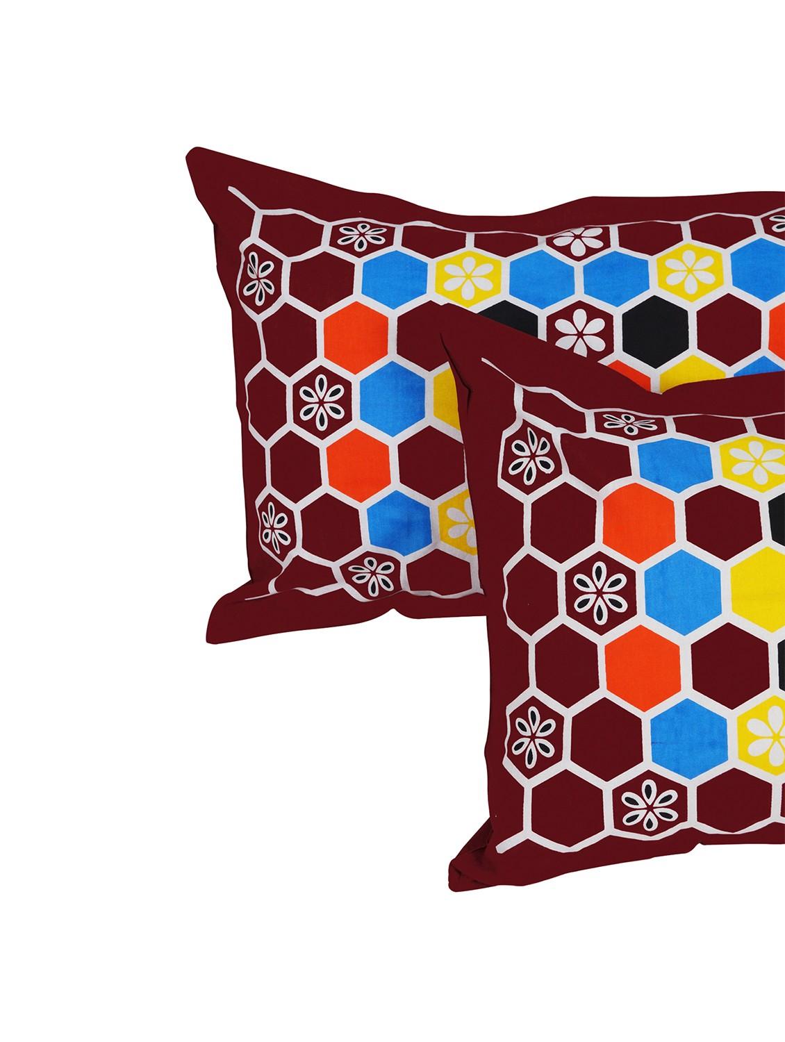 120 TC 100% Cotton Printed 2 Double Bedsheet With 4 Pillow Covers - 14893282 - Zoom Image - 4