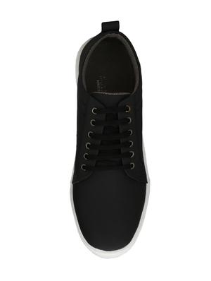 black leatherette lace up sneaker - 14893343 - Standard Image - 4