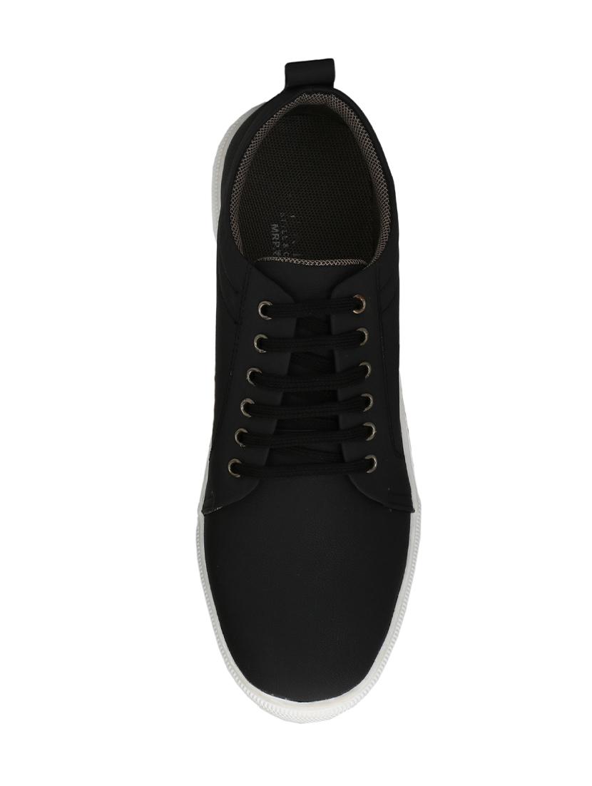 black leatherette lace up sneaker - 14893343 - Zoom Image - 4