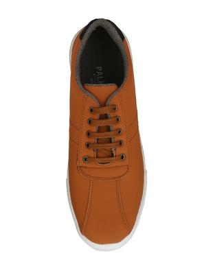 tan leatherette lace up sneaker - 14893353 - Standard Image - 4
