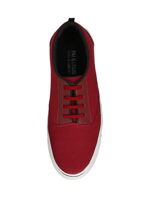 red Canvas lace up sneaker - 14893356 - Standard Image - 4
