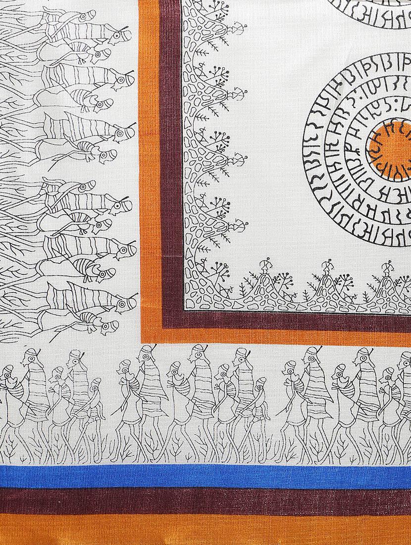 off-white art silk printed dupatta - 14894010 - Zoom Image - 4