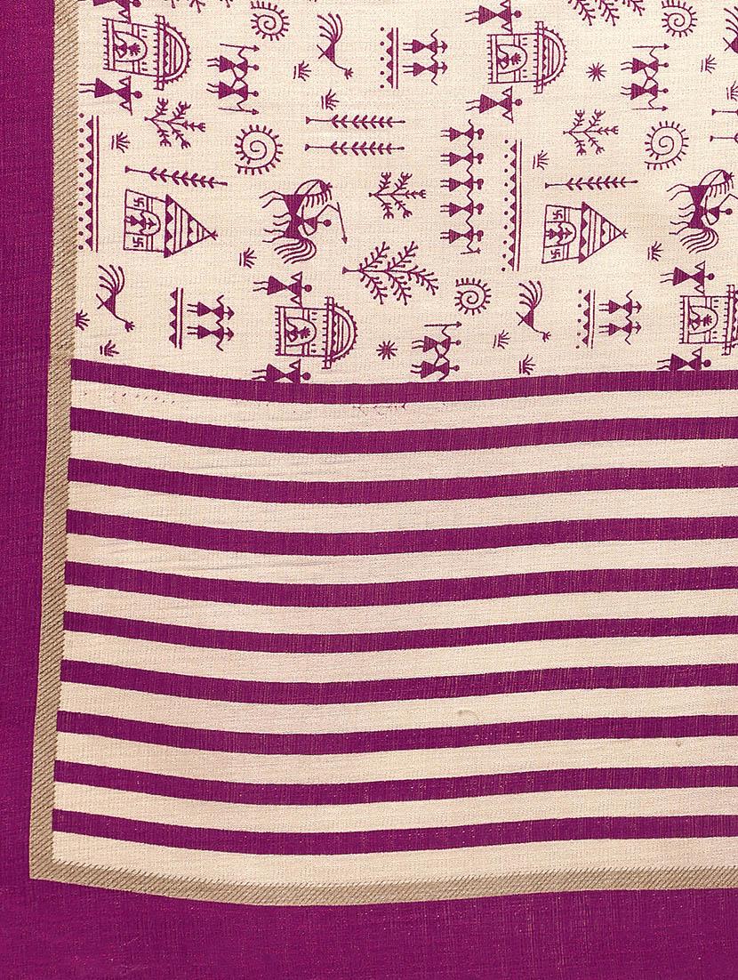 purple art silk printed dupatta - 14894023 - Zoom Image - 4