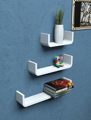 Set of 3 U Shape Wall Shelves - 14894386 - Standard Image - 4