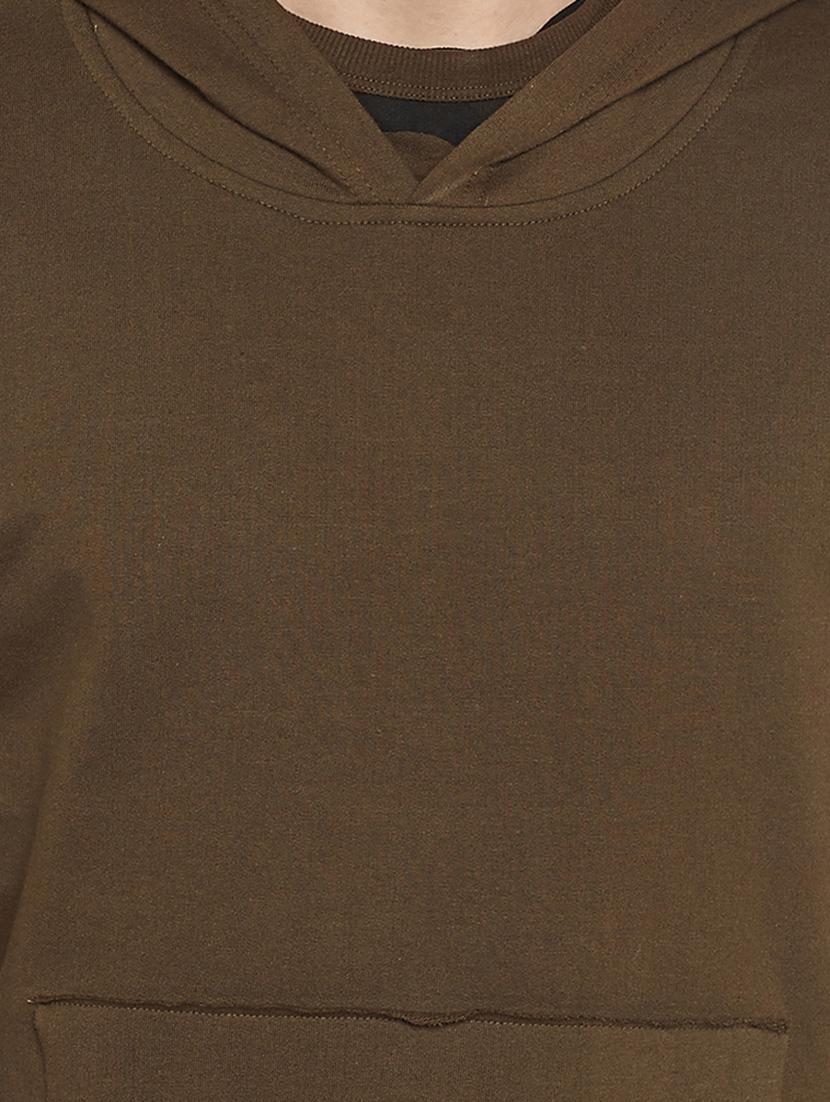 olive green cotton t-shirt - 14896848 - Zoom Image - 4