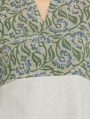 green printed a-line dress - 14897842 - Standard Image - 4