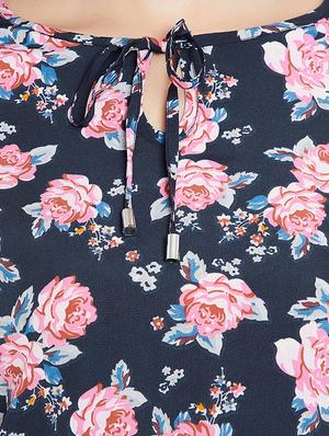 navy blue floral casual top - 14898432 - Standard Image - 4