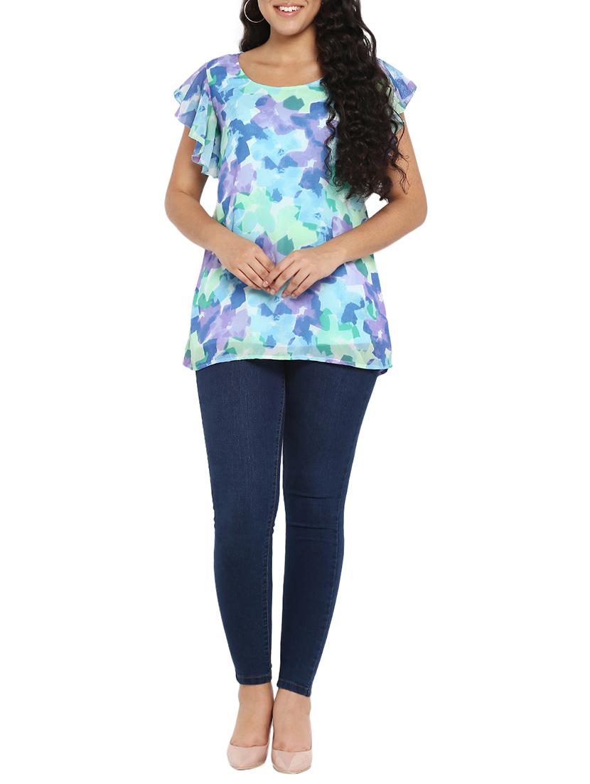 ruffle sleeved plus tunic - 14898932 - Zoom Image - 4