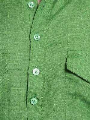 green cotton pathani ethnic wear set - 14899883 - Standard Image - 4