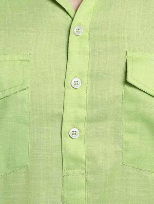 green cotton pathani ethnic wear set - 14899968 - Standard Image - 4