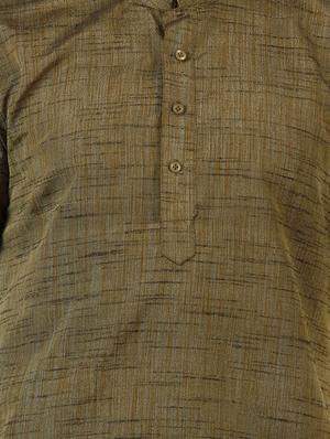 brown khadi long kurta - 14900189 - Standard Image - 4