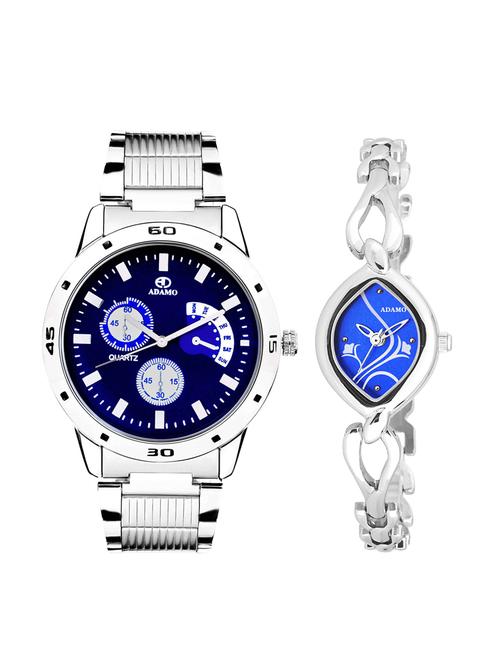 adamo designer analog couple combo wrist watch 108-2455sm05 - 14900268 - Standard Image - 1