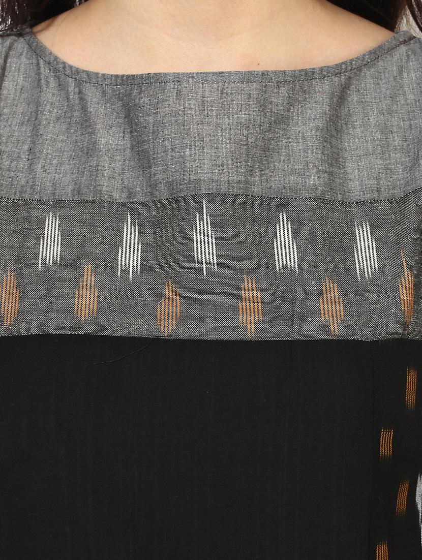 Indian Dobby grey cotton straight kurta - 14901717 - Zoom Image - 4