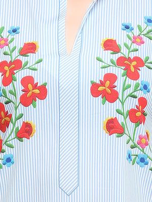 blue printed crepe tunic - 14901908 - Standard Image - 4