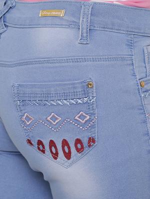 light blue denim short - 14901999 - Standard Image - 4