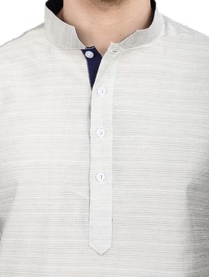 grey silk blend ethnic wear set - 14902489 - Standard Image - 4