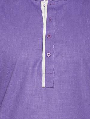 purple cotton kurta pyjama set - 14902504 - Standard Image - 4