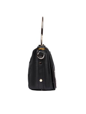 black leatherette regular sling bag - 14902968 - Standard Image - 4