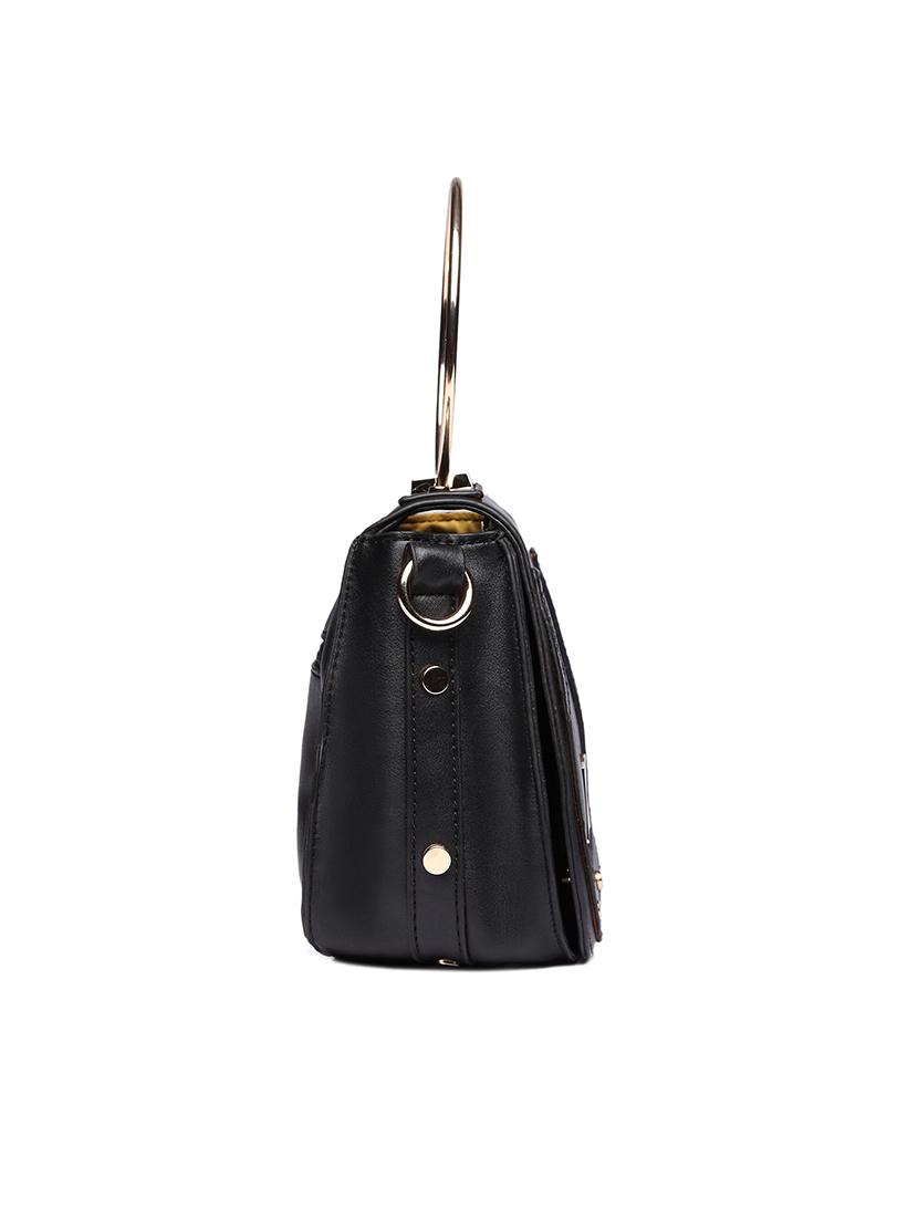 black leatherette regular sling bag - 14902968 - Zoom Image - 4