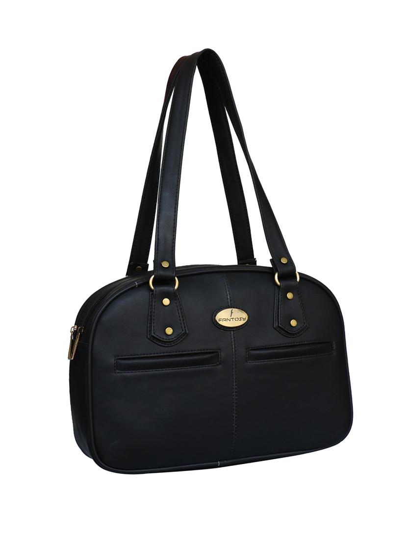 black leatherette regular handbag - 14903449 - Zoom Image - 4
