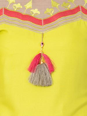 yellow rayon a-line kurta - 14904274 - Standard Image - 4