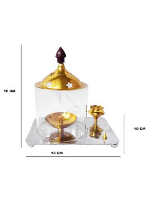 Decorate India Brass Glass 3D Kit Akhand diya 6.2 inch - 14905107 - Standard Image - 4