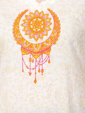 White cotton straight kurta - 14906909 - Standard Image - 4