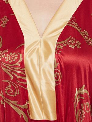 red printed satin kimono - 14907433 - Standard Image - 4