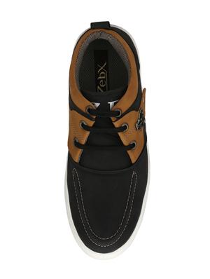 black leatherette lace up sneaker - 14908772 - Standard Image - 4