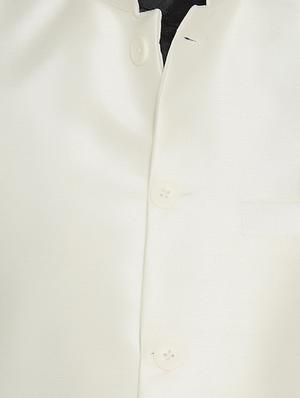 black dupion kurta pyjama set with white nehru jacket - 14909072 - Standard Image - 4