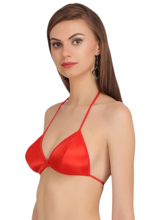set of 3 multicolored satin plunge bra - 14909329 - Zoom Image - 7