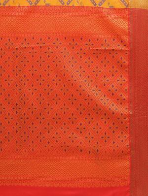 Zari bordered woven saree with blouse - 14909569 - Standard Image - 4
