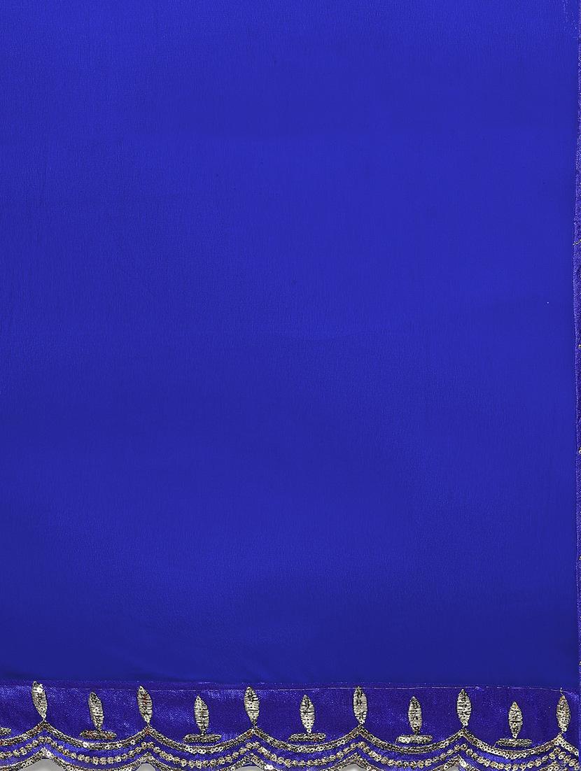 blue net half and half saree with blouse - 14909581 - Zoom Image - 4