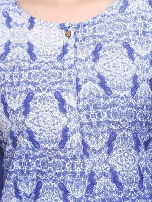 blue georgette straight kurta - 14910030 - Standard Image - 4