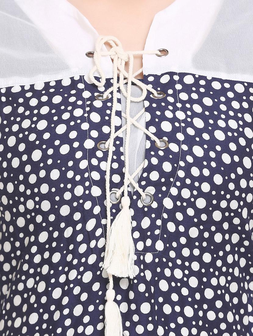 blue rayon straight kurta - 14910033 - Zoom Image - 4