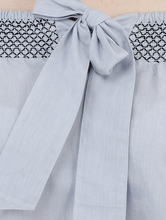 light blue cotton off shoulder top - 14911230 - Zoom Image - 4